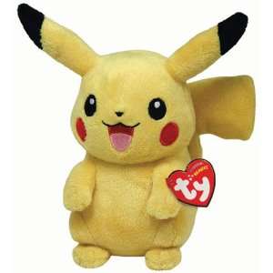 TY Pokemon Beanie   Pikachu Soft 6 Soft Plush Toy  