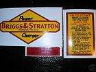 31SET Briggs & Stratton Power Charger antique decal