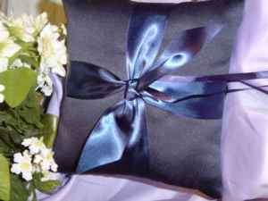 LLCD Navy Blue Designer Ring Bearer Pillow Navy Knot  