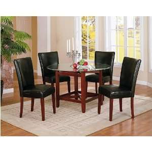   Style Round Dining Table & Brown Parson Chairs: Home & Kitchen