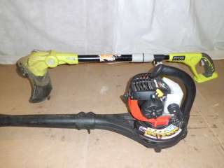 HOMELITE GAS BLOWER AND RYOBI CORDLESS STRING TRIMMER  