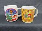 Lot 2 Vtg Santa Christmas Tree Mouse Coffee Cups Mugs