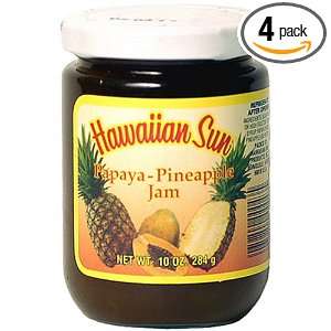 Hawaiian Sun Papaya pineapple Jam, 10 Ounce Jars (Pack of 4)  
