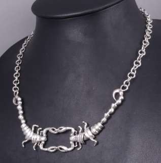   SOLID SILVER HUGE DOUBLE SCORPION MENS NECKLACE CHAIN NEW  