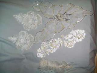 Lot Bridal Wedding Headpiece Appliques Pearl Sequin Lace Veil Garter 