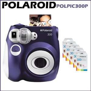  Polaroid 300 Instant Camera Purple + 5 Packs Polaroid Instant Film 