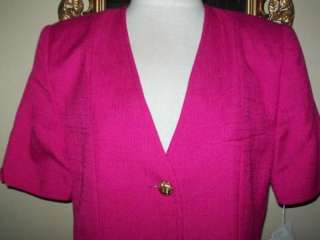 Ashley Brooke Hot Pink Jacket/Skirt Suit Size 8 Petite  