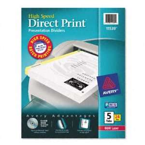  Direct Print Dividers for High Speed B/W Laser Printers   Five Tab 