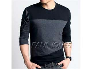 Simple & Smart Style Top,Sunning Boy Mens Fashion Long Sleeve Patched 