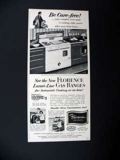 Florence Ranges Riviera Series Gas Range Oven Stove 1952 print Ad 
