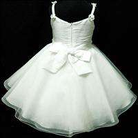 White Christening Event Party Flower Girls Dresses 4 5Y  