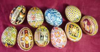 LOT of 10 Real Ukrainian Pysanka Pysanky Easter Egg Eggs from Ukraine 