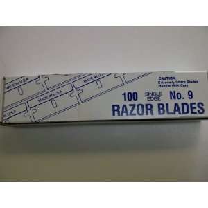 TBC RAZOR BLADES: Single Edge No.9 Razor Blades. Box of 100. Made in 