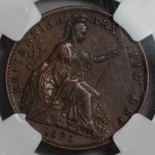 1825 NGC AU 53 FARTHING King George IV (OLD US MONEY)  