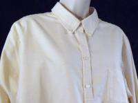 EDDIE BAUER size XXL Cream Button Front Blouse Long Sleeve 100% Cotton 