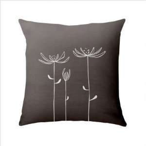  Daisy Square Pillow Color White on Gray