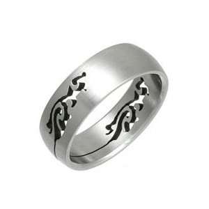  Laser Cut Stainless Steel Band Ring Jewelry