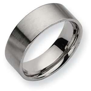  Stainless Steel Flat 8mm Brushed Comfort Fit Wedding Band 