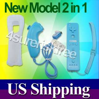 Remote Nunchuck & Motion Plus inside For Wii Red 2 in 1  