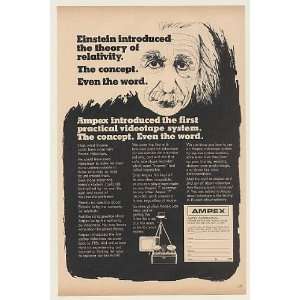 1968 Albert Einstein Ampex Videotape System Print Ad (Memorabilia 
