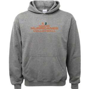  Miami Hurricanes Sport Grey Youth Volleyball Modal Hooded 