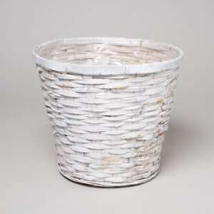  Medium White Wash Wicker Basket Case Pack 30   526078 